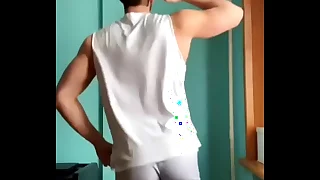 Tiktoker working out naked